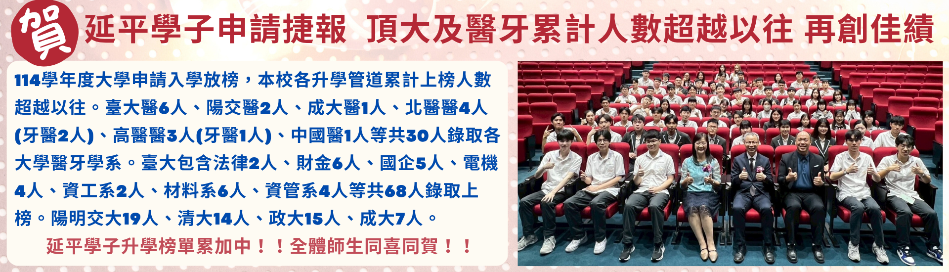 114申請入學榜單
